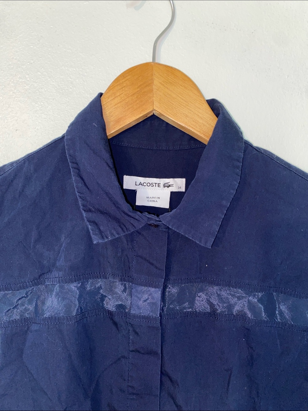 Lacoste Navy Blue Lightweight Button-Down Shirt